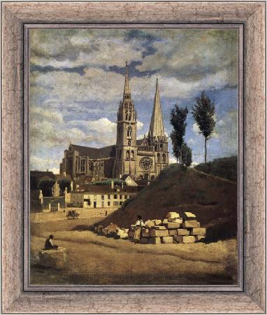 framed  Corot Camille The Cathedral of market analyses, Ta3071-1